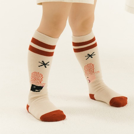I Hate Monday X Pinzle Daily Discussion Ivory Kids Knee Socks